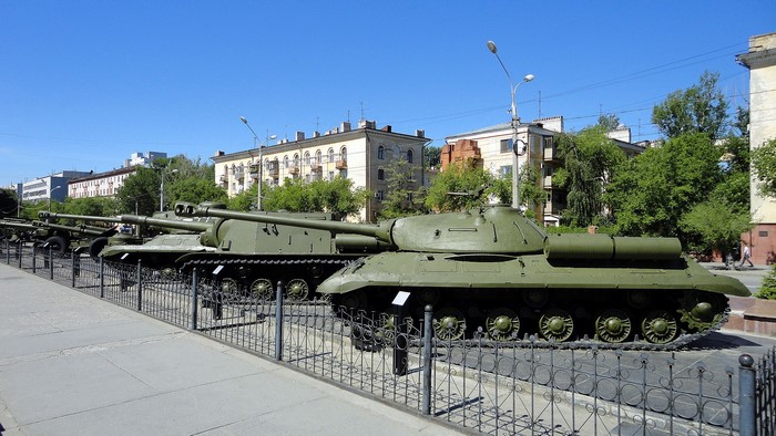 Soviet tanks on display