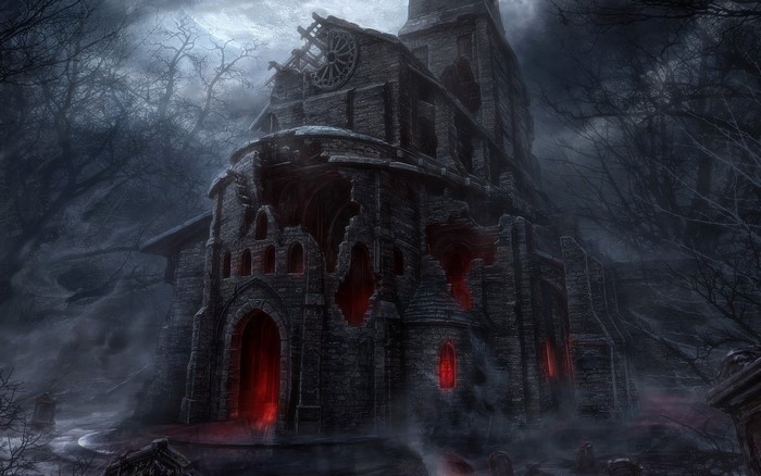 Gothic Fantasy Ruined Church