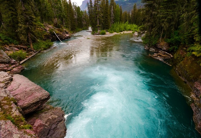 Saint Mary River in Glacier National Park, Montana