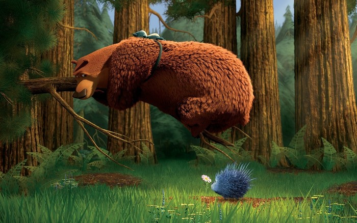 Boog from Open Season on a tree branch