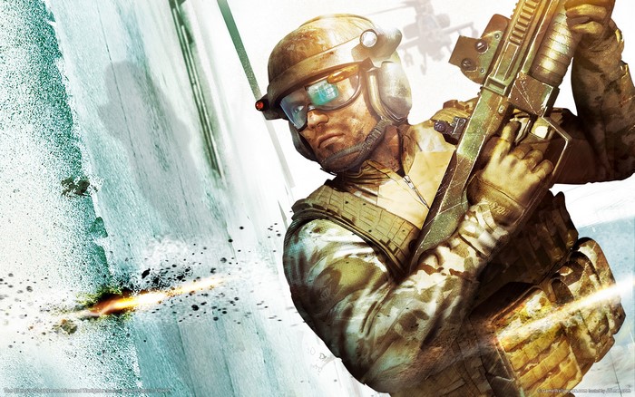 Soldier from Ghost Recon holding a rifle