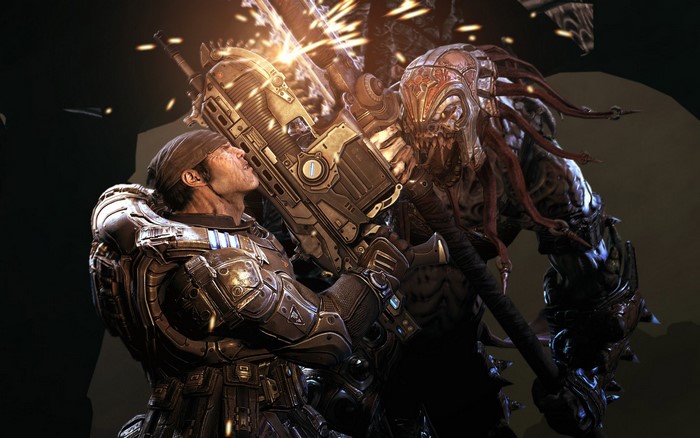 Marcus Fenix and Locust from Gears of War