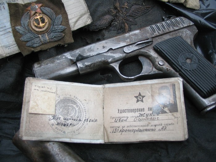 Soviet military documents and pistol