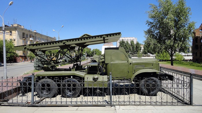 Katyusha rocket launcher on a truck