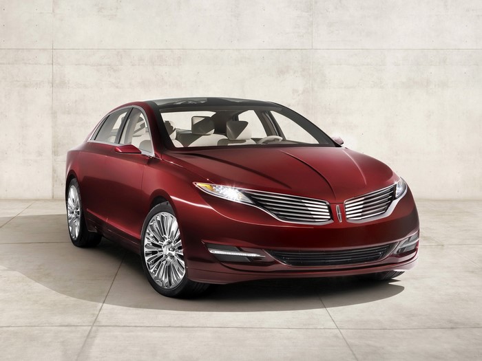 Red Lincoln Sedan Concept Car