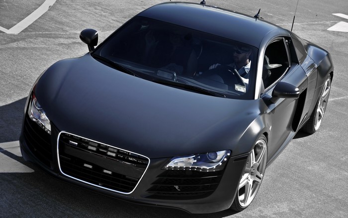 Black Audi R8 parked on asphalt
