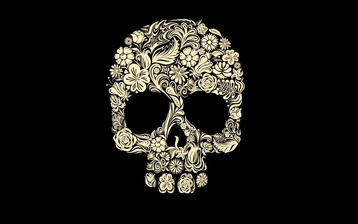 Skull made of floral ornaments