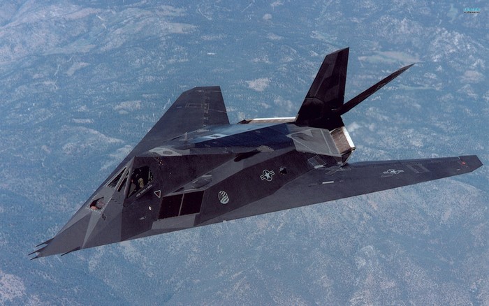Lockheed F-117 Nighthawk stealth attack aircraft in flight