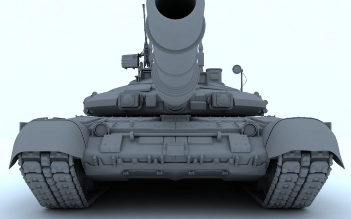 Front view of a grey tank