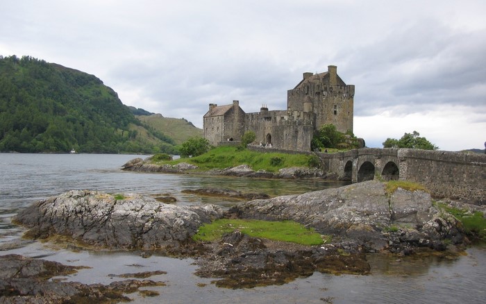 Eilean Donan Castle on a rocky island