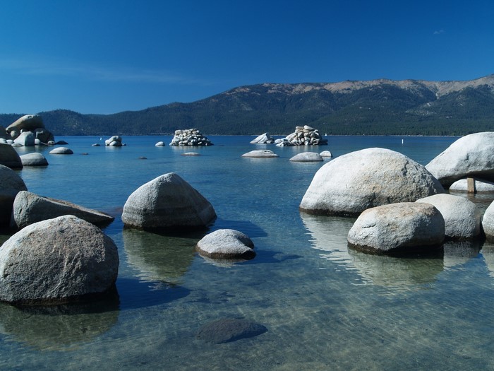 Lake Tahoe and Sand Harbor with Boulders