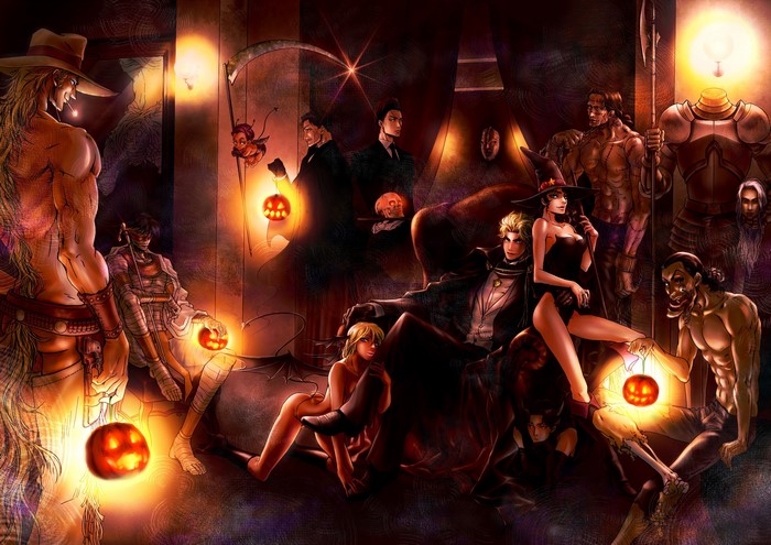 Halloween Party with Various Characters