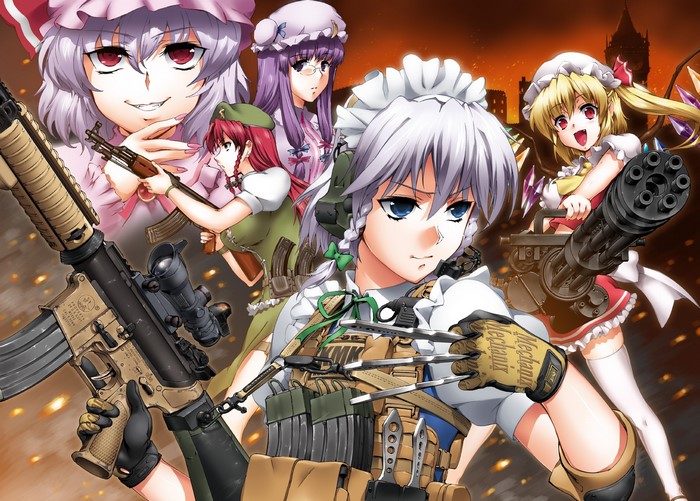 Touhou Collection: Anime girls with military weapons