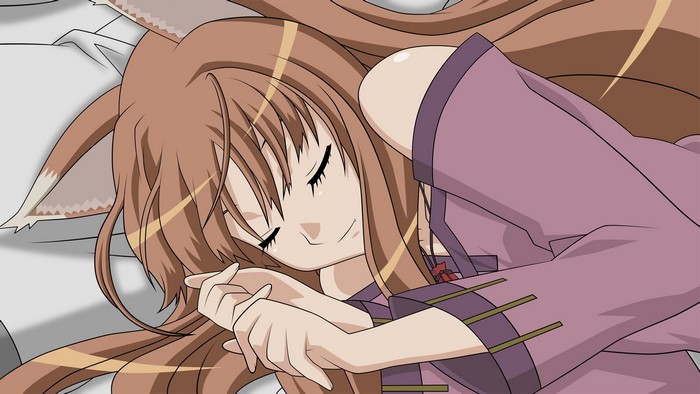 Holo from Spice and Wolf sleeping