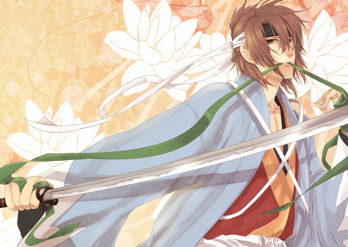 Okita Souji from Hakuouki with swords