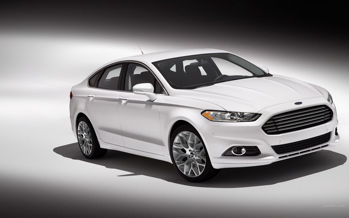 White Ford Fusion Sedan