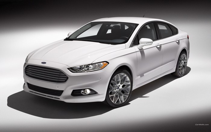 White Ford Fusion Sedan