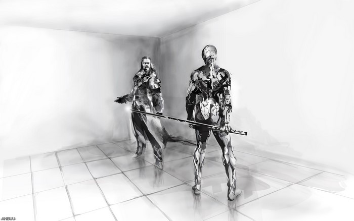 Raiden and Solidus Snake from Metal Gear