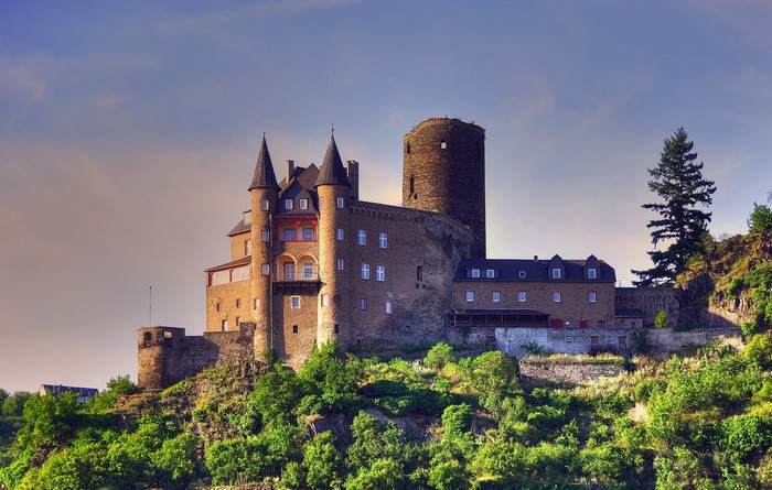Castle Katz on a hill in Germany