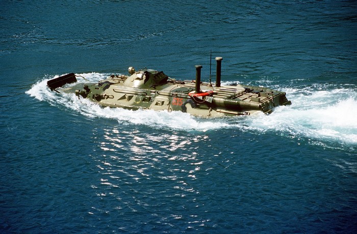 Amphibious Armored Personnel Carrier in Water