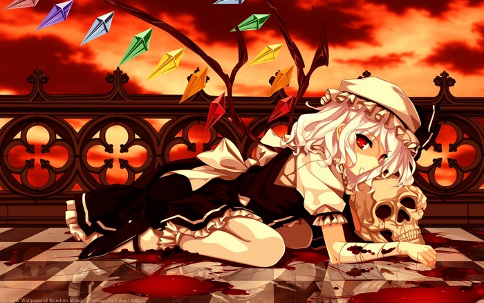Remilia Scarlet from Touhou Project with Skull