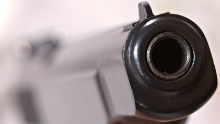 Close-up of a handgun barrel