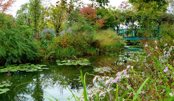 Monet's Garden Bridge with Water Lilies