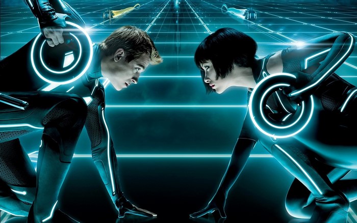 Sam Flynn and Quorra from Tron Legacy