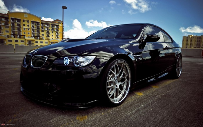 Black BMW M3 Coupe on Parking Lot