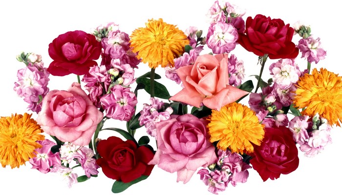 Bouquets of Roses and Marigolds