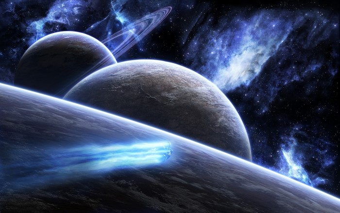 Planets and nebulae in deep space