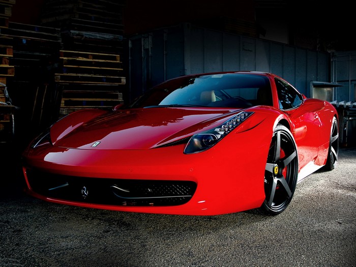 Red Ferrari 458 Italia parked outdoors