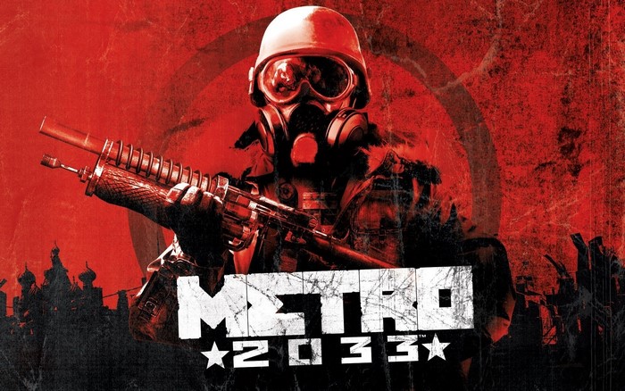 Metro 2033 soldier with gas mask and rifle