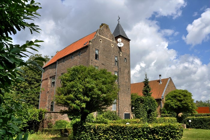 Brick castle with a tower in the Netherlands