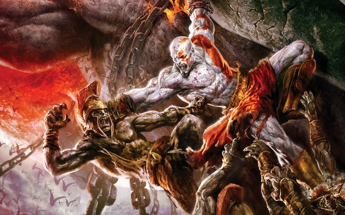 Epic Battle Scene from God of War Featuring Kratos