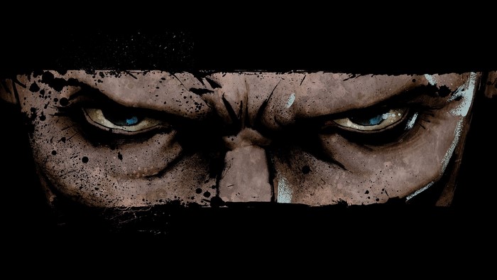 Close-up of a man's intense eyes