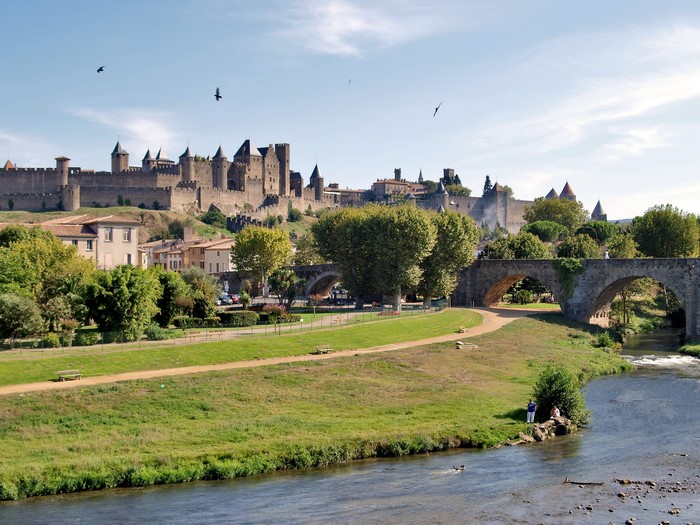 Carcassonne Castle and River in France