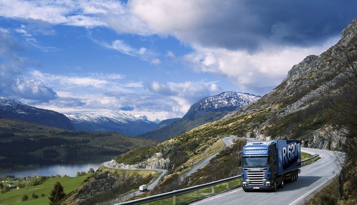 Scania R620 Truck on a Winding Mountain Road