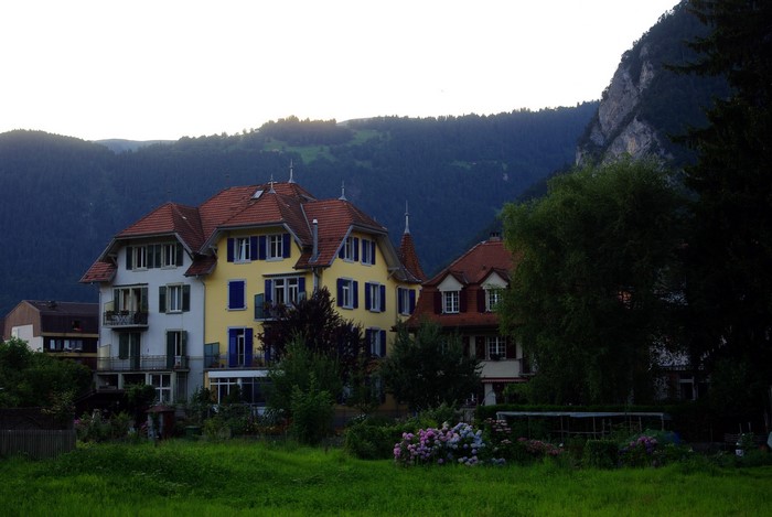 Houses in a mountainous region of Switzerland