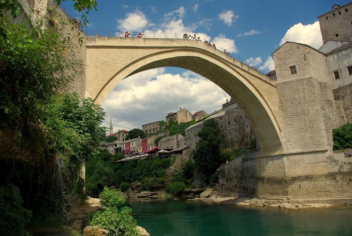 Stari Most bridge over Neretva River in Mostar