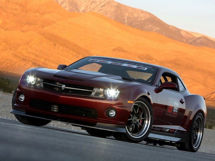 Red Lingenfelter Camaro with racing decals
