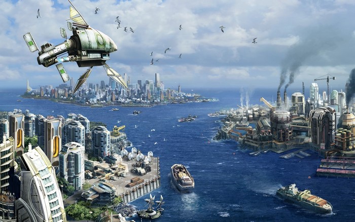 Anno futuristic city and industrial complex