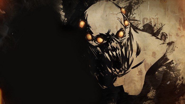 Monster with multiple glowing eyes