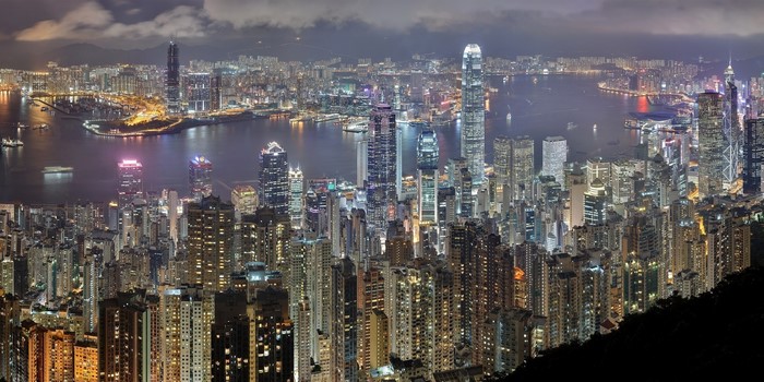 Hong Kong skyline at night from Victoria Peak