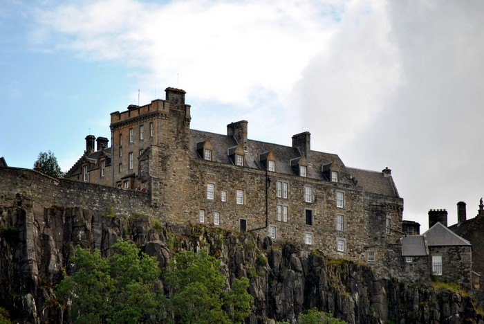 Stirling Castle on a rocky cliff in Scotland