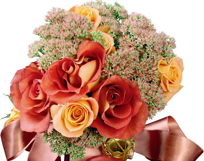 Bouquet of Roses and Sedum