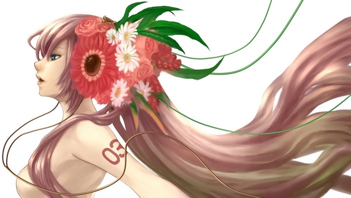 Hatsune Miku with Flowers and Headphones