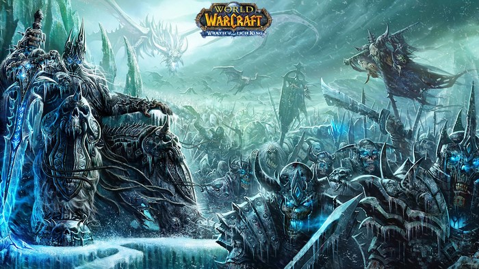 The Lich King and his army from World of Warcraft