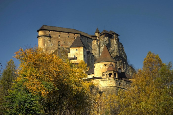 Orava Castle in Slovakia during autumn
