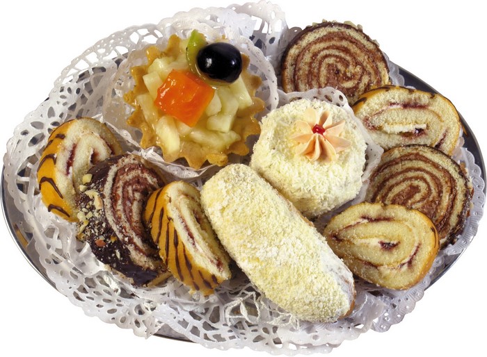 Assortment of pastries and cakes on a platter